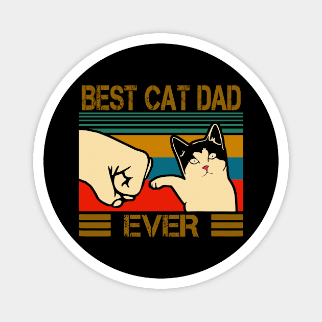 Vintage Best Cat Dad Ever Funny Gift Idea Magnet by karascom